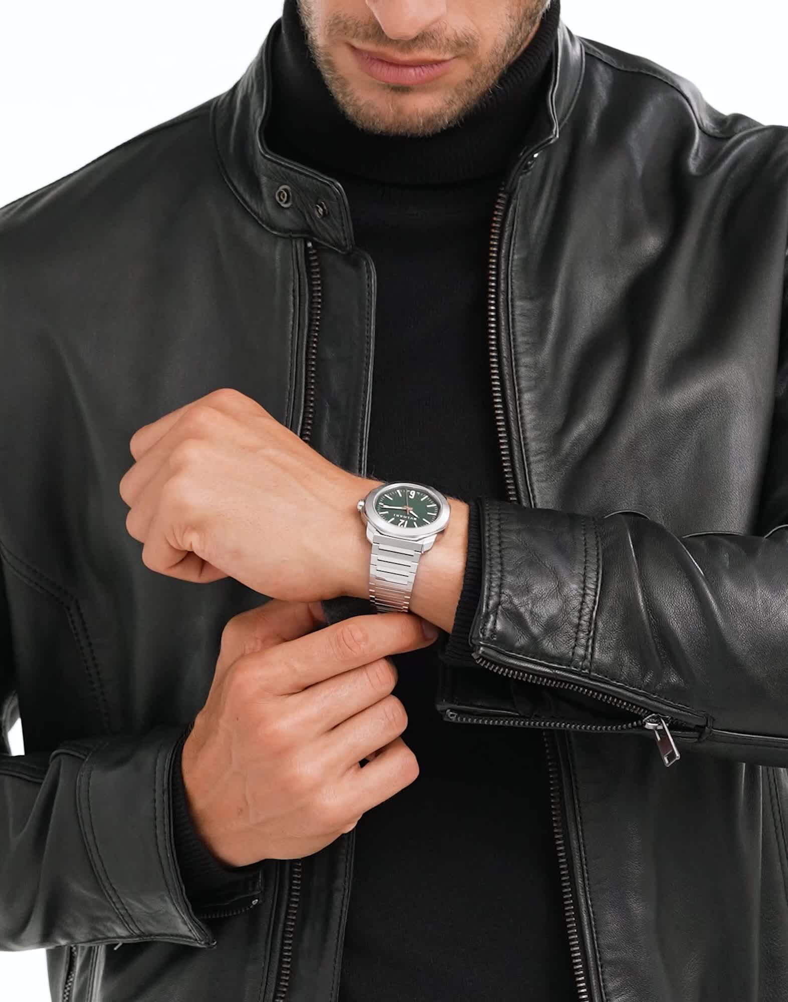 スティール オクト ローマ ウォッチ グリーン 104091 | ブルガリ