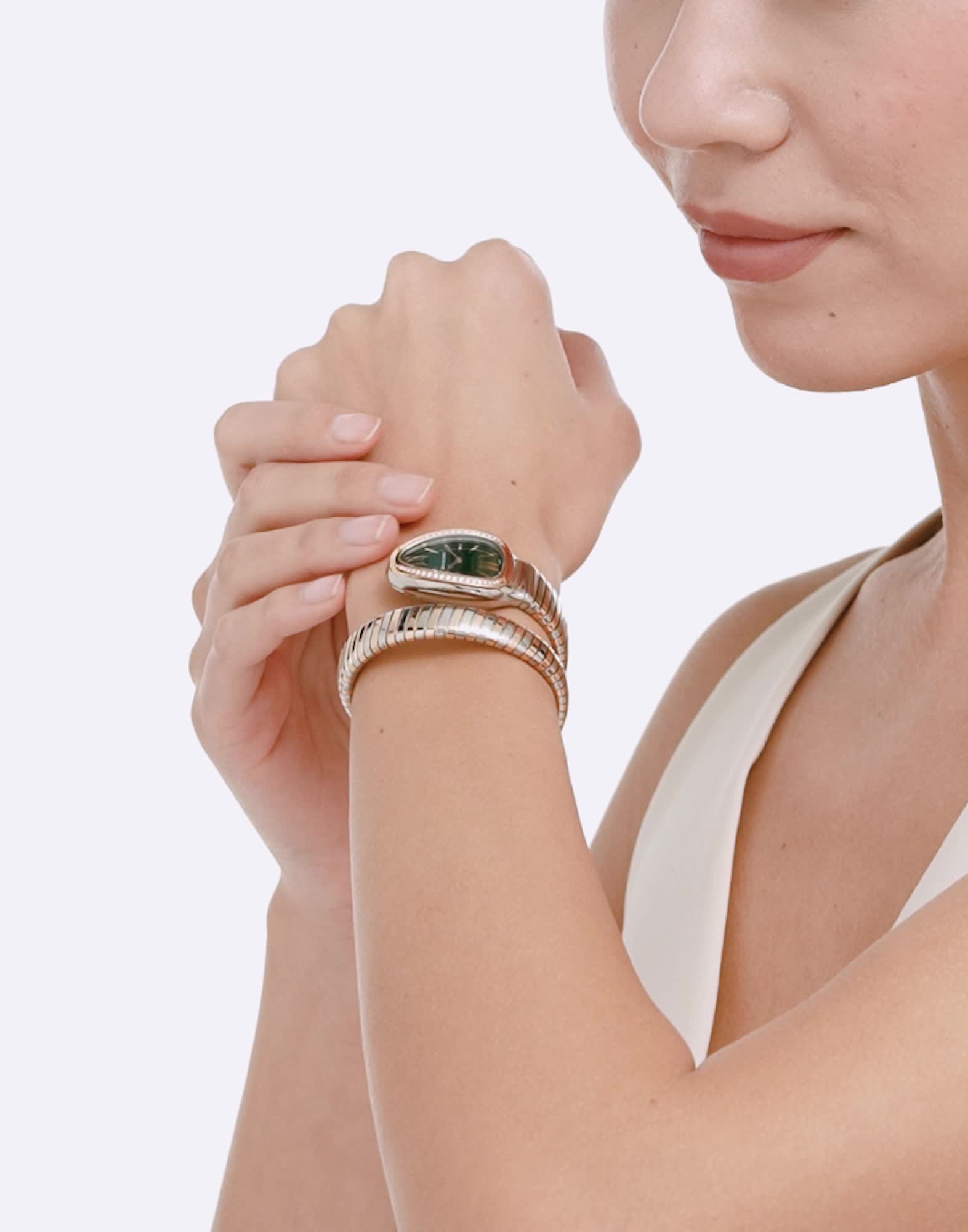 AC　3点　旧蔵時代物文房具　縁起物 万年の歳月が育んだ 魂の結晶 セルペンティ トゥボガス ウォッチ Rose Gold And Steel 102790