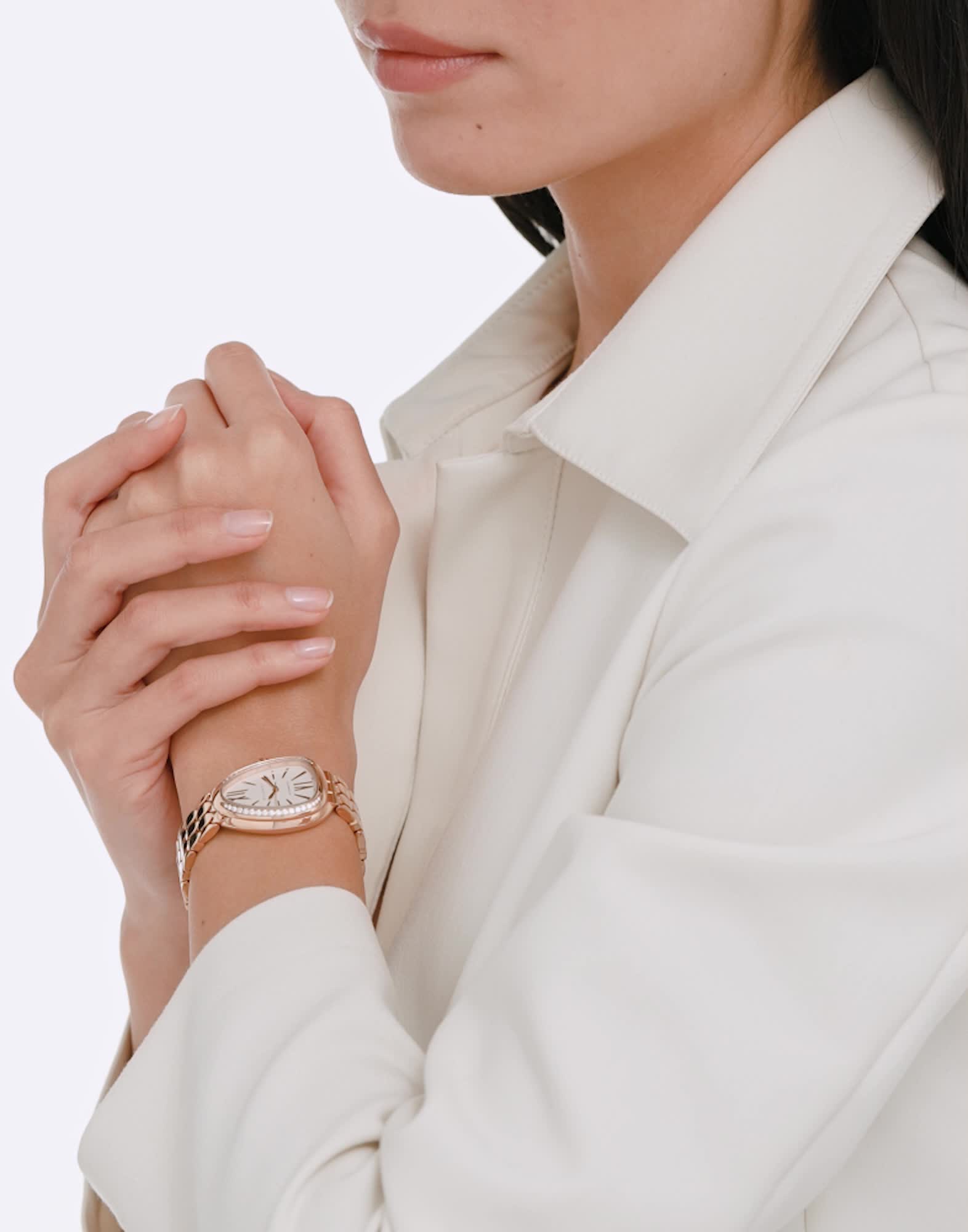 Rose gold Serpenti Seduttori Watch Pink with Diamonds 103899 | Bvlgari