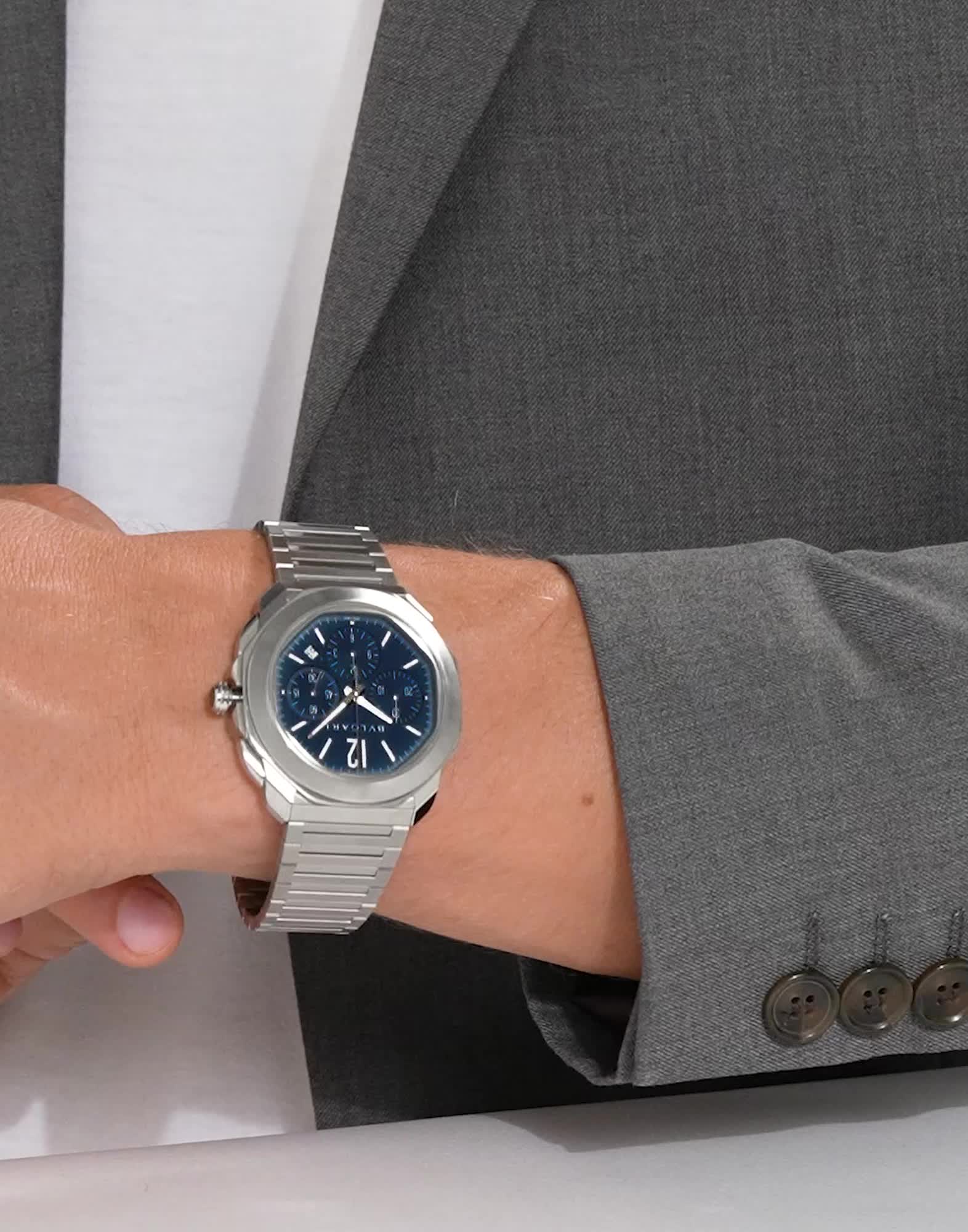 スティール オクト ローマ ウォッチ ブルー 103829 | ブルガリ