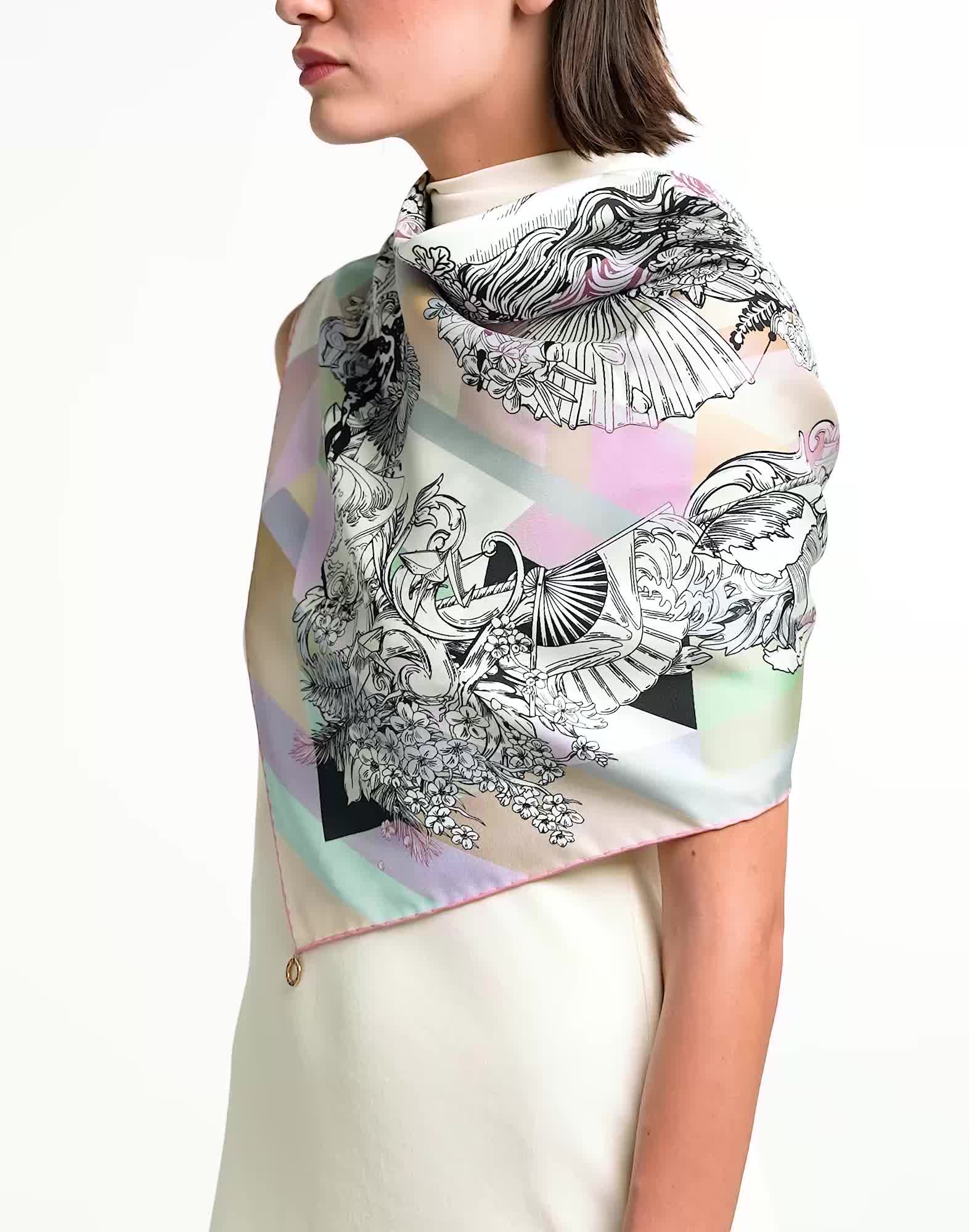 ピンク シルク ヘリテージ スカーフ 246398 | ブルガリ