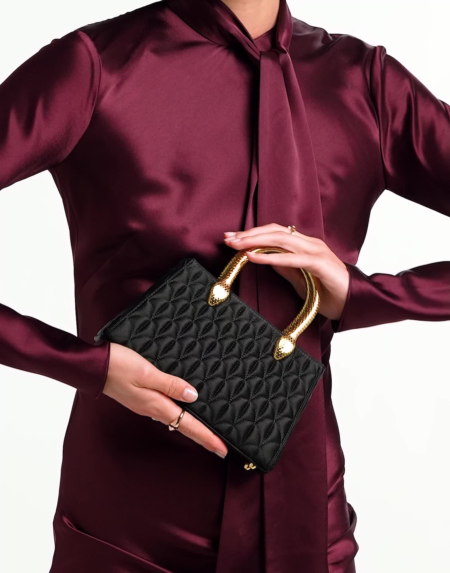 Serpentine Duette Top Handle Satin 295117 | Bags | Bvlgari