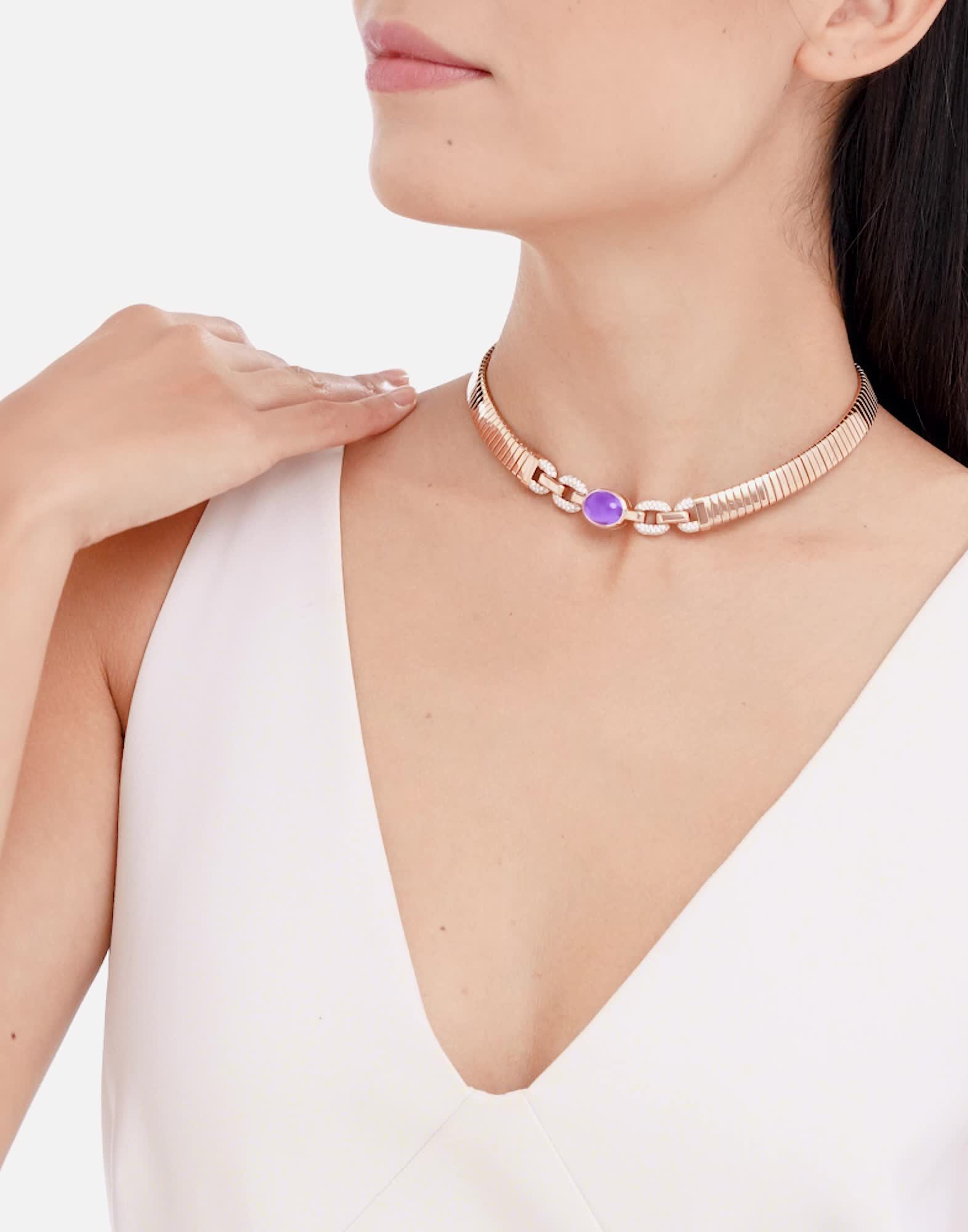 Rose gold Bvlgari Tubogas Necklace 362001 | Bvlgari