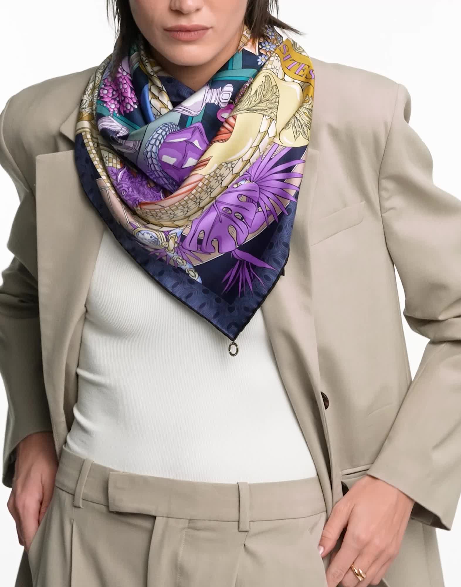 Blue Silk Heritage Scarf 246524 | Bvlgari
