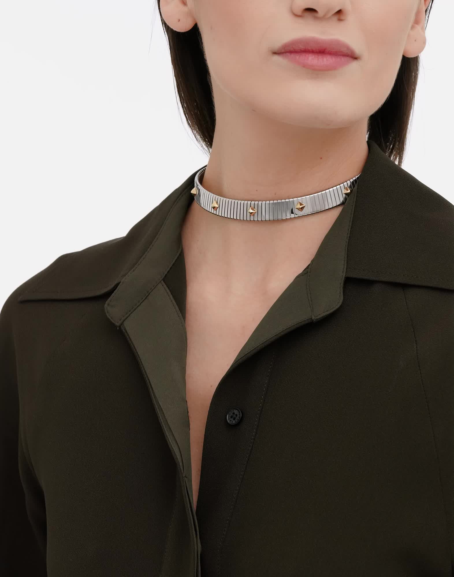 Bvlgari Tubogas Gold & Steel Necklace Yellow Gold And Steel 362627