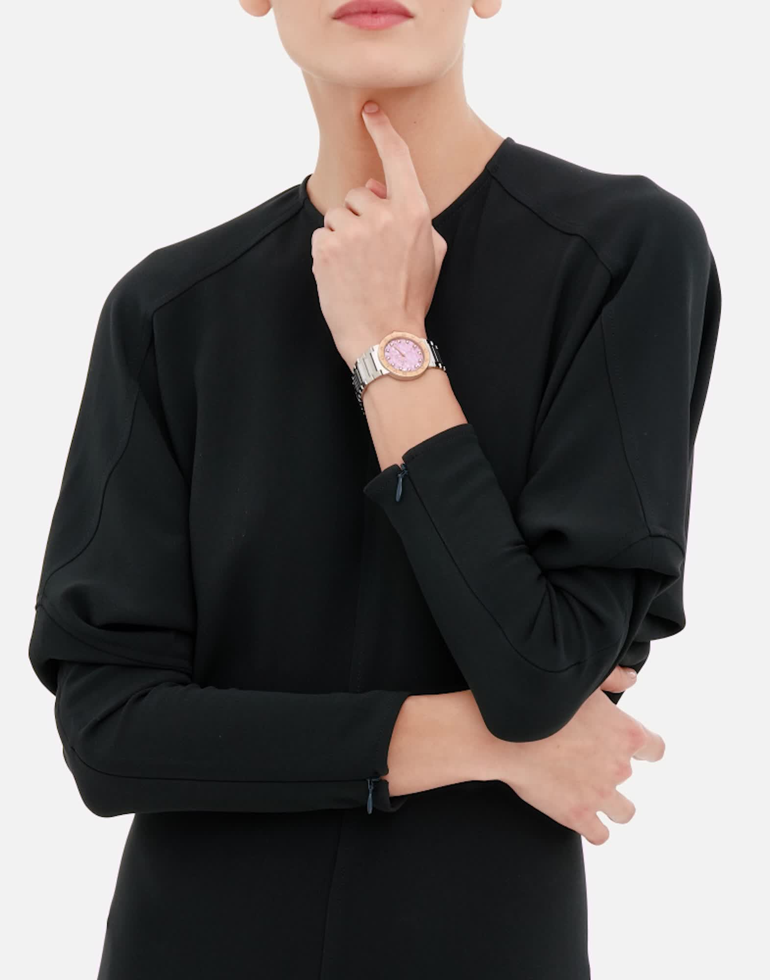 Steel Bvlgari Bvlgari Watch Pink with Mother of Pearl 104319 | Bvlgari