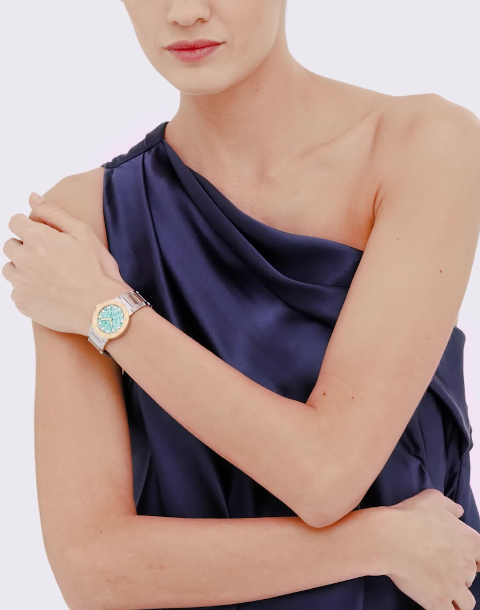 Steel Bvlgari Bvlgari Watch Green with Mother of Pearl 104320